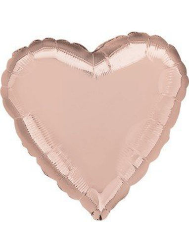 Picture of METALLIC ROSE GOLD HEART FOIL BALLOON 18 INCH
